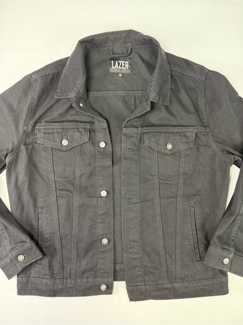 LAZER Black Denim Jacket - Excellent Condition XL
